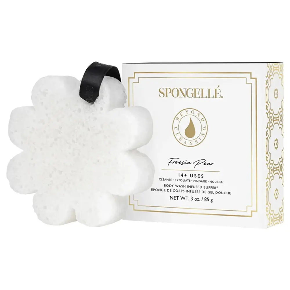 Spongellé Freesia Pear Flower Body Wash Buffer Sponge, Boxed Gift