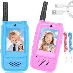 Kids' Video Walkie Talkies, 2-Pack Rechargeable Cameras, Ideal for Indoors & Outdoors, Perfect for Camps & Hikes, Suitable for Children Aged 3-12