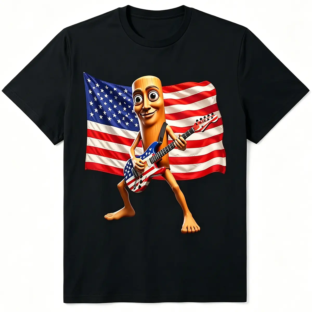 Men's Patriotic USA Flag Graphic T-Shirt - Streetwear Regular Fit Top, Short-Sleeve Round Neck, Breathable Lightweight Cotton Fabric for Cool Comfort