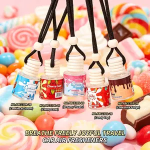 8ML Dreamy Delights Car Perfume, Marshmallow Cherry Flavor, Fruity Sweet Scent, Hanging String, Deodorizing Aroma Diffuser, Indoor Outdoor Use, Odor Removal