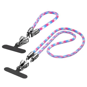 Hiba 240W Fast Charging Cable 48V/5A PD27W Data Sync 2-in-1 Nylon Lanyard 47 Inch Cross Body Wrist Strap for iPhone Samsung Motorola Google Pixel Durable Cellphone