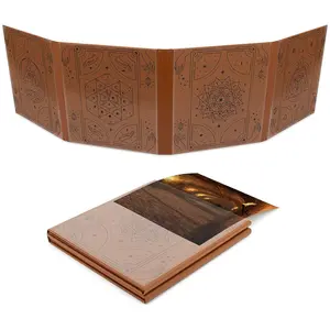 CASEMATIX Faux Leather Double-Sided DM Screen 8-Pocket Folding GM Screen with Outward-Facing Sleeves for Tabletop RPGs and Campaigns