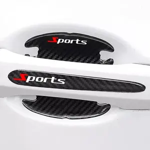 Car Door Bowl Protective Sticker, Carbon Fiber Pattern Car Anti-collision Strip Decoration, Car Door Handle Sticker, Anti-scratch Car Door Adhesive Strips, Car Decals, Car Decorative Sticker, Universal Car Sticker