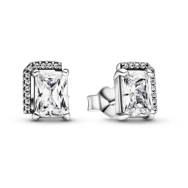 Pandora Rectangular Sparkling Halo Stud Earrings 292380C01