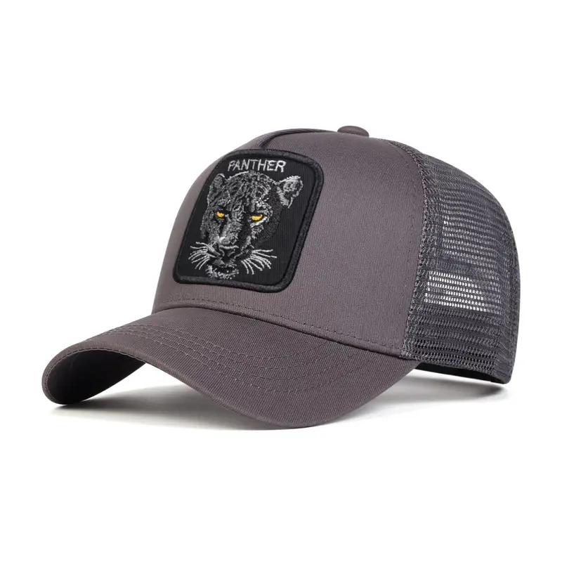【Black Friday】Panther Embroidered Baseball Cap, Casual Outdoor Sports Hat for Men & Women, Adjustable Sun Protection Cap for Daily Summer Beach Vacation Wear, Adjustable Snapback Cap, Animal Hats