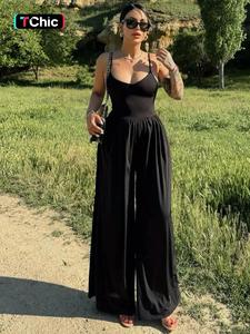 women's plain criss cross backless ruched wide leg jumpsuit, casual solid sleeveless spaghetti strap jumpsuit for summer, ladies clothes for everyday daily wear, utah girl fits jumpsuit for women, overalls for women, women's clothing, elegant womenswear