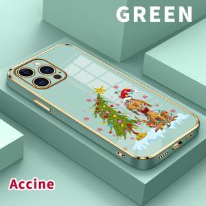 Soft TPU Phone Case for iPhone  17 15 Pro Max 16 14 Plus 13 12 11 X XS Max XR Doggy Christmas Delight Electroplating TPU Anti-Slip Bumper Shockproof Cover Gift
