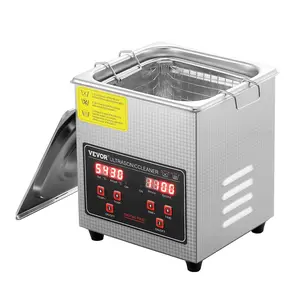 VEVOR Ultrasonic Cleaner with Digital Timer Heater, Professional Ultra Sonic Jewelry Cleaner, Stainless Steel Heated Cleaning Machine for Glasses Watch Rings Small Parts Circuit Board (2L)
