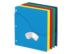 Pendaflex 32900 Slash Pocket Project Folders, Jacket, Letter, Five Colors, 10/Pack
