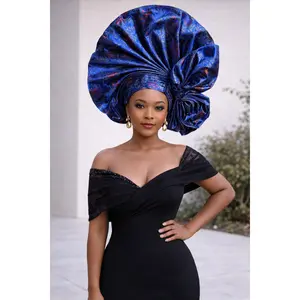 Royal Azure Crest Auto Gele