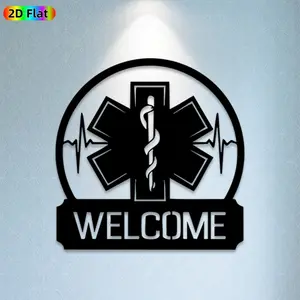 1pc Star of Life Metal Wall Art, Medical Symbol Statue Mural, Ideal Gift for New Year, Christmas, Medical Decor Enthusiasts, Rust-Resistant Metal Wall Decor Wall Sculptures, Perfect for Clinic Wall & Garden Fence Medical Enthusiasts, Versatile Usage