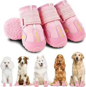 Hcpet Dog Shoes, Dog Boots for Small Dogs, Breathable Medium Dog Booties Paw Protector for Summer Hot Pavement, Winter Snowy Day, Outdoor Walking, Indoor Hardfloors Anti Slip Sole Pink Dog Shoes for Spring and Summer crocs dogs