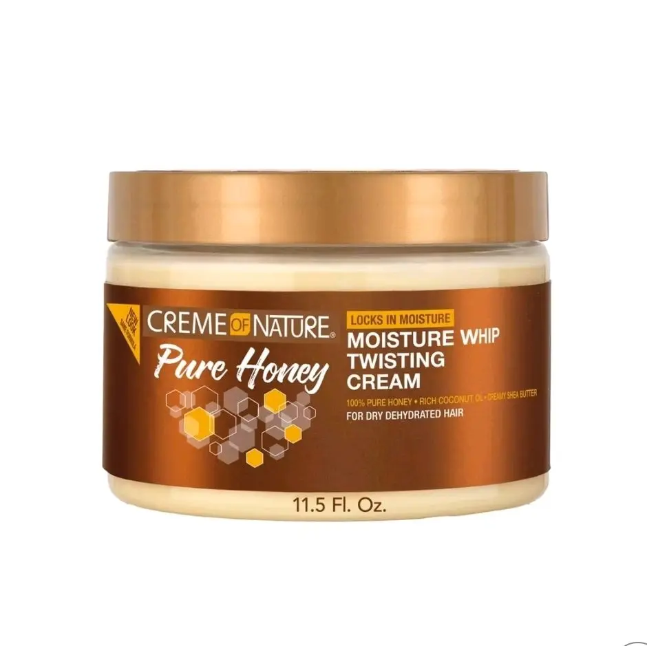 Creme of Nature Pure Honey Define Moisture Whip Twisting Cream 11.5 oz Defines Elongates Curls with Coconut Oil & Shea Butter for Dry Dehydrated Hair