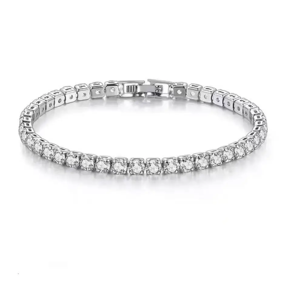 Classic Cubic Zirconia Tennis Bracelet - Inlay Stones Design, Layered Look Accessory for Casual Wear