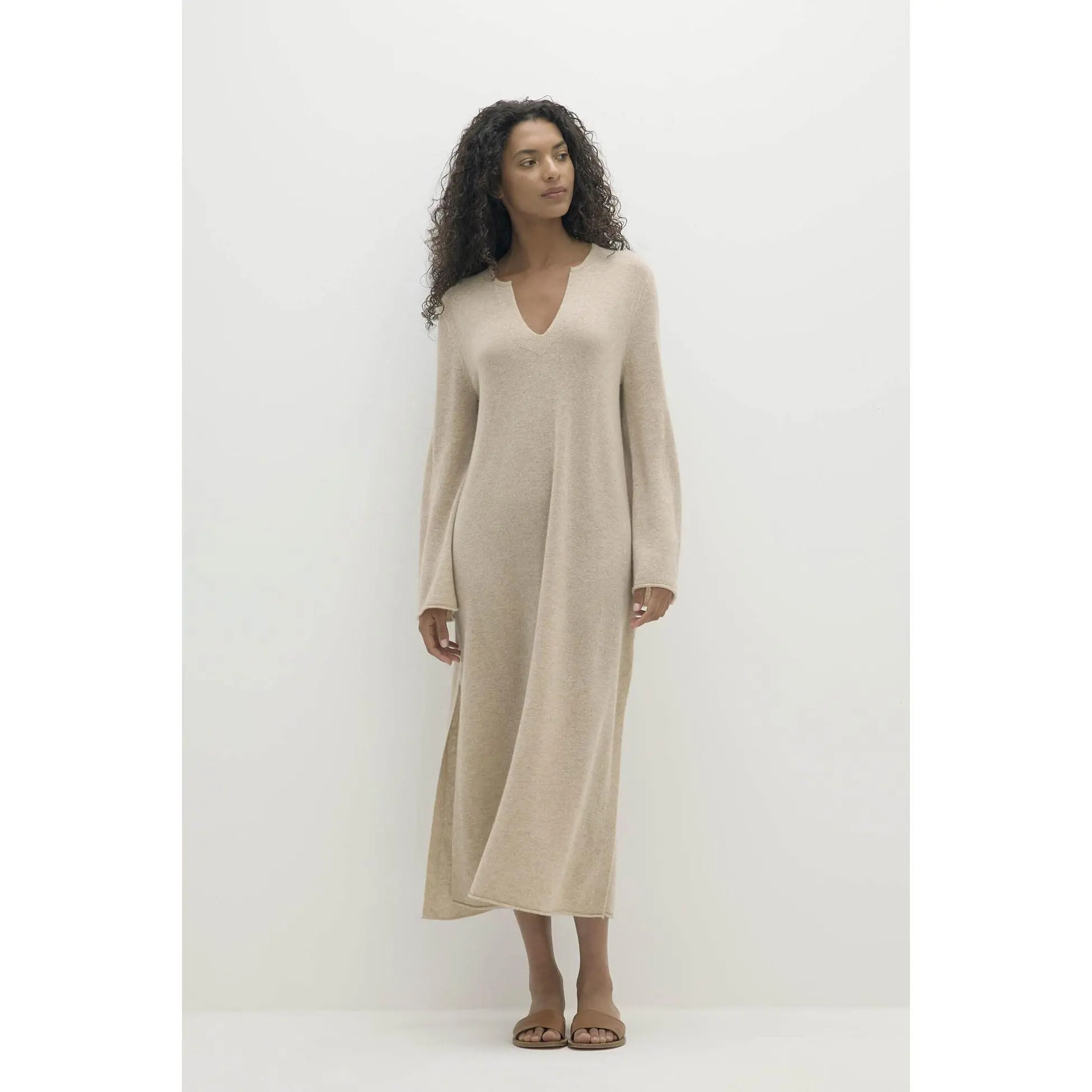 KATERINA CASHMERE KAFTAN - FLAX