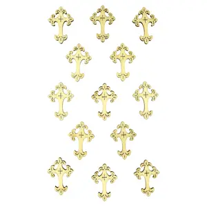 Wooden Filigree Cross Stickers, 1-1/4-Inch, 13-Count