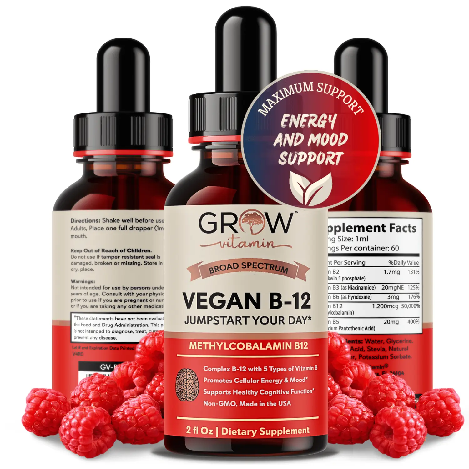 Natural Vegan Vitamin B12 Sublingual Liquid Drops - Basic Edible Healthcare Supplement for Adults, Supporting Health & Nutrition Wellness, Sublingual Drop