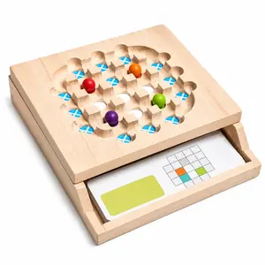 Wooden Color Ball Slide Puzzle Game for Kids – Logic & Color Matching Brain Teaser Toy with Challenge Cards, Scr #WoodenToy #KidsToys #EducationalToyseen-Free Learning Gift for Boys and Girls