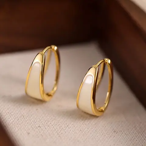 Elegant Geometric Fashion Earrings for Women, Small Size, Perfect for Parties & Daily Wear, Simple Luxury Design, Minimalist Hoop Earrings, Fashionable Jewelry Accessories, Ear Hoops