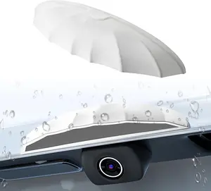 Universal Car Backup Camera Rain Shield, Reversing Camera AntiRain Cover, NonDestructive Adhesion, Silicone Protection Cover Compatible with Most Vehicle (White)