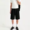 EVELLYHOOTD Men's Baggy Pleated Shorts Casual Summer Shorts Wide Leg Pleated Dress Shorts Loose Fit Streetwear Tailored Shorts