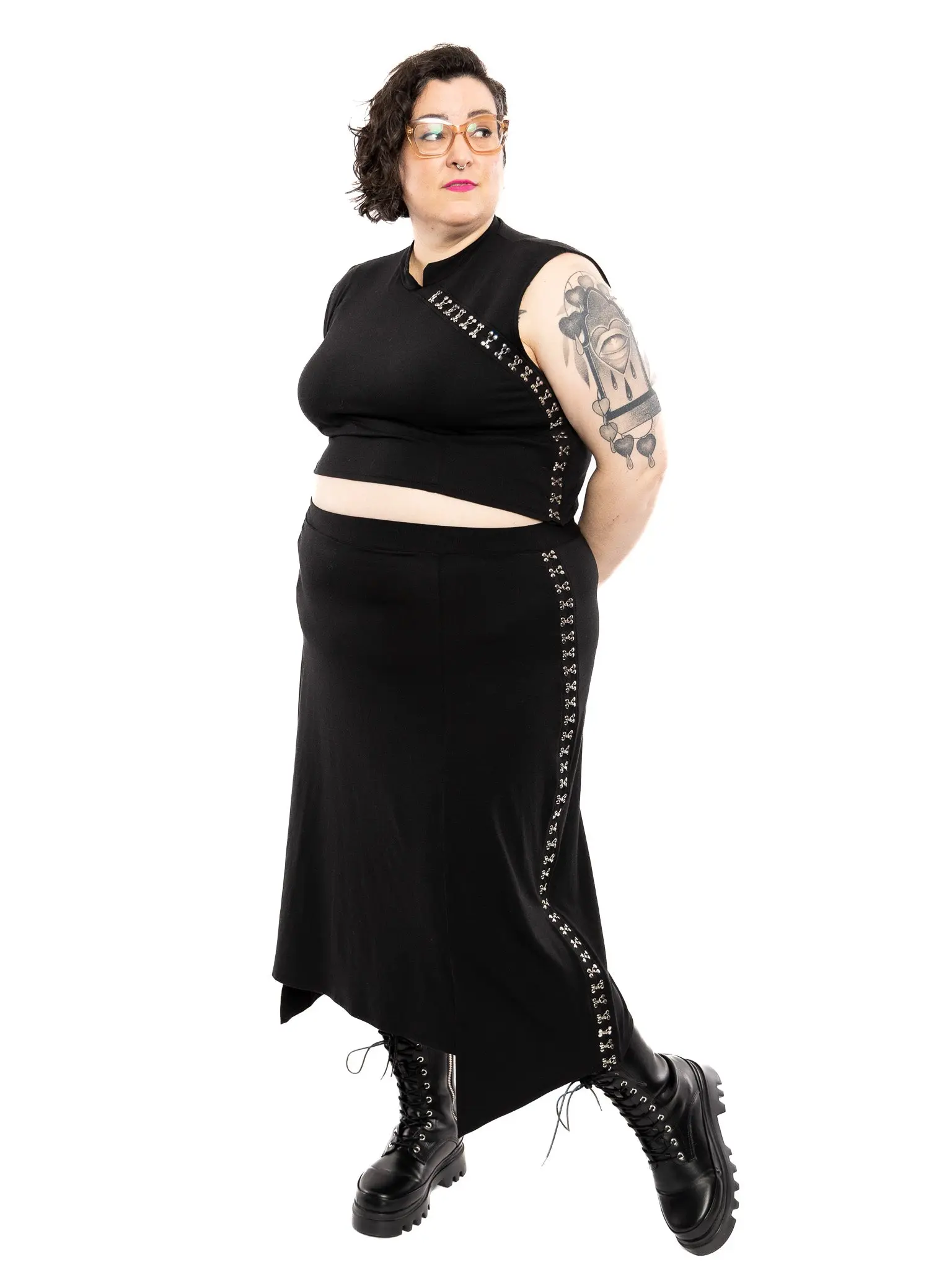 Cheongsam Clasp Midi Skirt TRUED APPAREL - RESTOCKED!