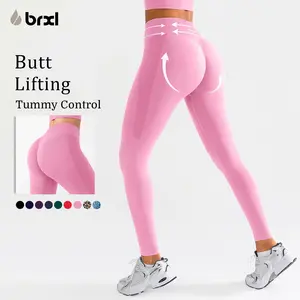 BRXL Lycra Fabric Butt Lifting No Front Seam High-Waisted Breathable Yoga Pants Tummy Control Seamless Gym Running Leggings #Parati #GymWorkout #TikTokMadeMeBuyIt #outdoorfun #TikTokShopSpringGlowUp-4