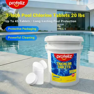 PROFELIZ Chlorine Tablets 3 Inch for Swimming Pools, Kills Bacteria and Stops Algae, Slow Dissolving,Exclusive Protective Packaging,Pool Chlorine Tablets,20lbs summervibes
