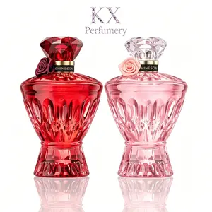 2-Pack Perfume Set Ruby & Pink Gemstone 75ml Each Oriental Floral Fresh Fruit Crystal Bottles Perfect for Gifting TikTokBeauty