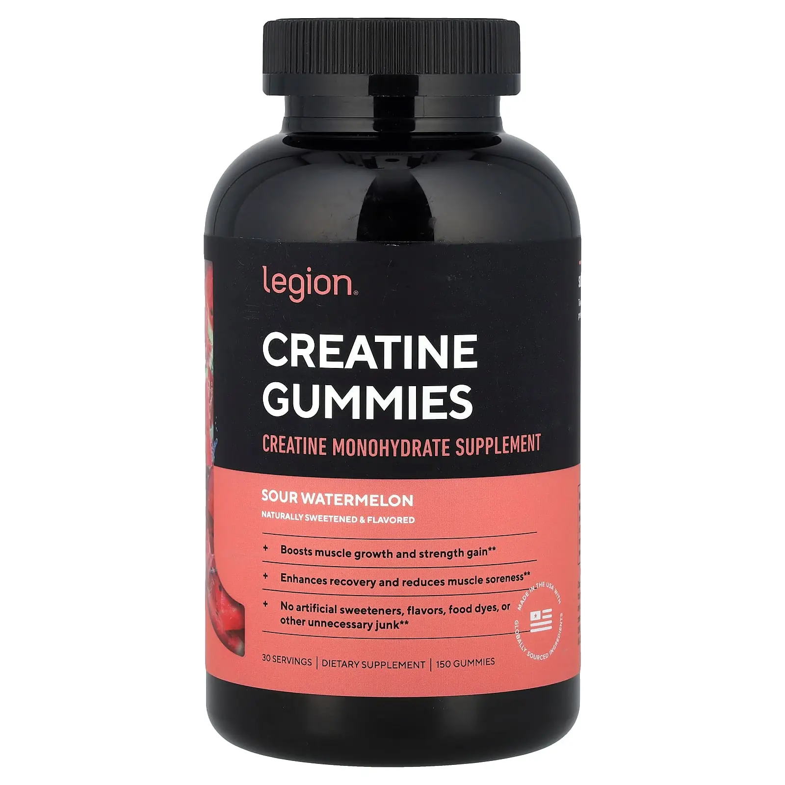 Legion Athletics Creatine Gummies, Sour Watermelon , 150 Gummies