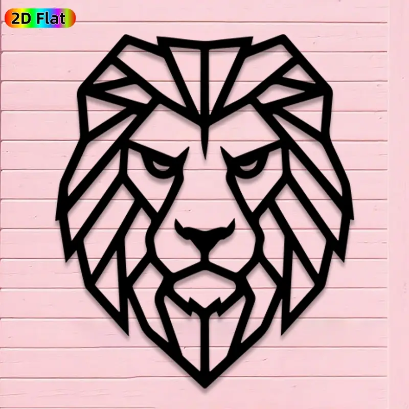 1pc Avant - Garde Lion Head Metal Wall Art, Avant - Garde Lion Head Statue Mural, Iron Craft, Perfect for Living Room, Garden, Zoo Corner Decor, Artistic Metalwork, Silhouette Wall Decor, Christmas Decor, Ideal Gift for Trend Seekers