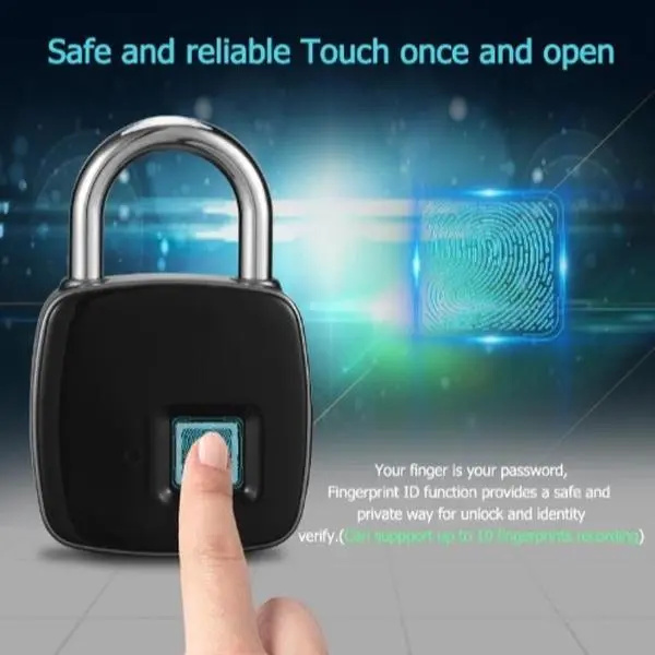 Fingerprint padlock smart lock anti-theft door lock outdoor door padlock luggage lock fingerprint padlock
