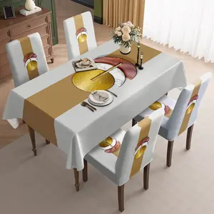 2/5/7PCS restaurant chair decoration, gold and marble decorative patterns, removable for cleaning, dirt resistant, sewn closed, suitable for home, office, hotel chair decoration