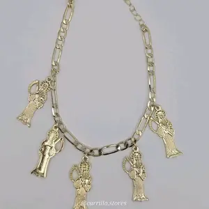 THE GRIM REAPER/LA SANTA MUERTE fashion bracelet gold-plated gold color 7 to   8"inches