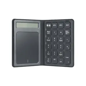 Folding Touchscreen Leather Case Digital Keyboard Mobile Phone Computer Office Finance Accounting Mini Calculator Bluetooth Mouse