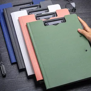 A4 File Folder Clipboard Writing Pad Memo Clip Board Double Clips Test Paper Storage Organizer School Supplies Office Stationary Document Organizer Office Accessories