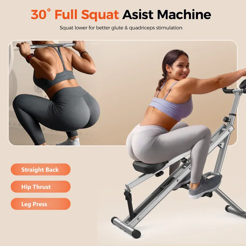 Flybird Squat Fitness Machine , Ride & Rowing Motion for Glutes, Thighs, Abs, and Leg Strength Training at Home, Foldable Core Trainer with 4 Resistance Levels,Whole Body Workout Machine with 330lbs Capacity 7