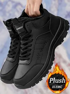 Men's Snow Boots, Winter Warm Ankle Booties with Laces, Casual Outdoor Footwear, Comfortable & Stylish Design for Cold Weather