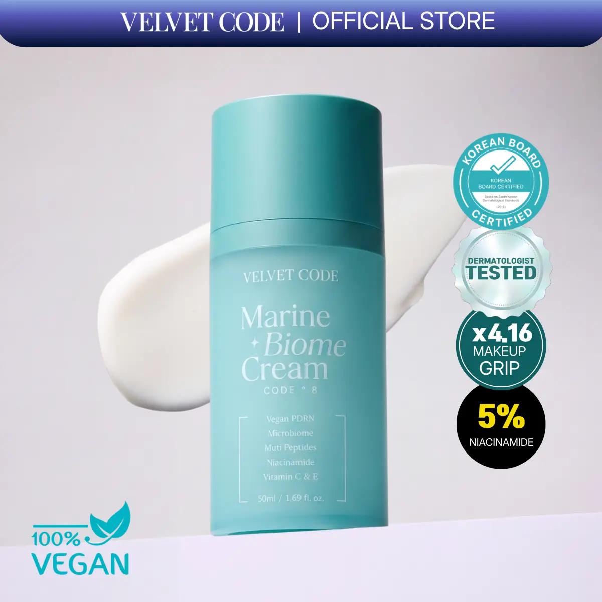 [NEW] [Velvet Code] Hydration Booster for Skin Perfecting Makeup Prep | Marine Biome Cream | Uneven Tone, Rough Texture, Dark Spots & Blemishes, Anti-Aging | Dermatologist Made Korean Skincare