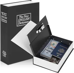 Book Money Box with Password Lock, 1 Count Hidden Secret Storage Box, Safe for Cash, Jewelry, Passports, Valuables, Secure Lock Box for Home, Office, with 3 Digit Combination Locks, Fireproof and Waterproof (Password Black, smell)