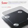 SUNNY Smart Digital Weight Scale 400 lbs Capacity Body Composition Bathroom Scale with 20 Health Metrics Info Diet High Accuracy Sensors Heart Rate Body Fat Muscle Mass BMI Tempered Glass LED Display Home Gym Fitness Workout Professional Wi-Fi Bluetooth