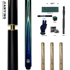 2026 New professional snooker cues, maple 3/4 billiard cue with a cue box and accessories. It features a 58 inch, 10.2mm cue tip Comes with cue case + leather tip + gloves + towel + chalk