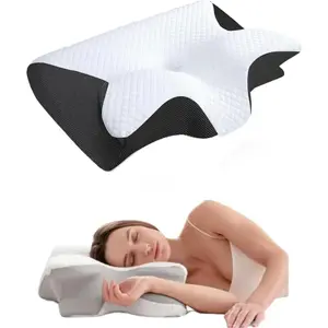 Sleep Apnea Pillow,Cervical Pillow for Sleep Apnea,Pillows for Neck Pain Relief, Neck Ergonomic Pillows Side Sleeper Pillow, for Side, Back, Stomach Sleepers (Black)