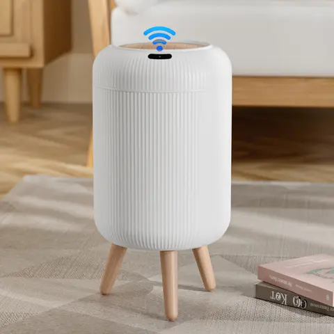 LOVEWE Automatic Bathroom Trash Can - Durable Household Induction Bin, Compact Modern Waterproof Resists Daily Damp Nordic Style, All Ages Home Care Accessory for Bathroom