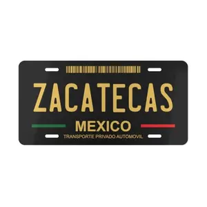 Zacatecas License Plate Modern Black, Mexican State Car Plate, Placas Zacatecas