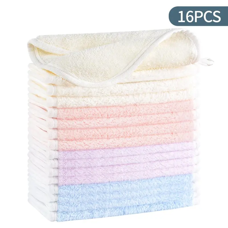 16pcs Microfiber Facial Cleaning Wipes, Face Wash Cloths, Cleansing Cloths, Reusable Makeup Remover Cloths, Blue, 5.9inch X 5.9inch, Single Item Pack