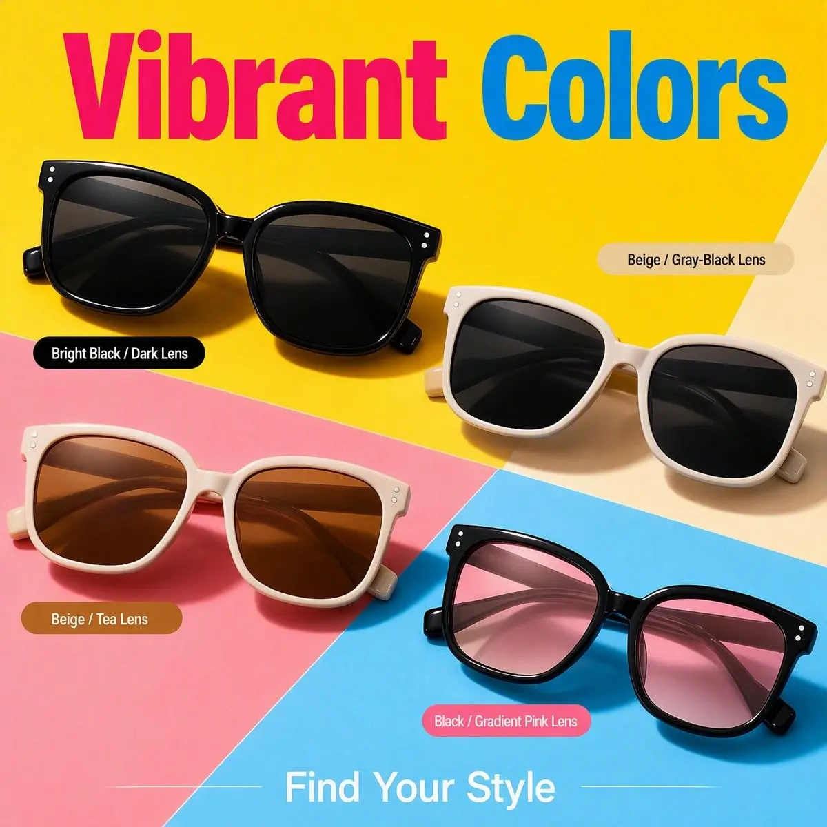 Oversized Square Rivet Sunglasses | Face Flattering UV Protection Shades willow