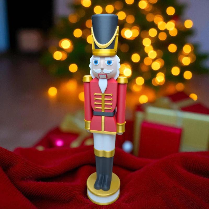 The Kit Kiln Classic Red & Black Chunkable Nutcracker - 3D Printed Plastic Figure for Christmas Decor & Gift Giving - Lightweight & Display Ready