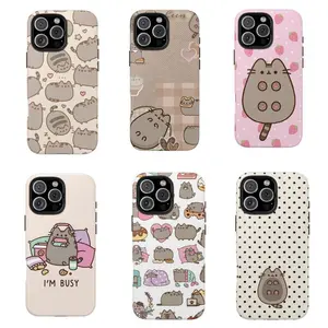 Pusheen Cat Phone Case Cover for iPhone 17, 17Pro, 16, 15, 14, 13, 12, Samsung S25, S24, S23 S22