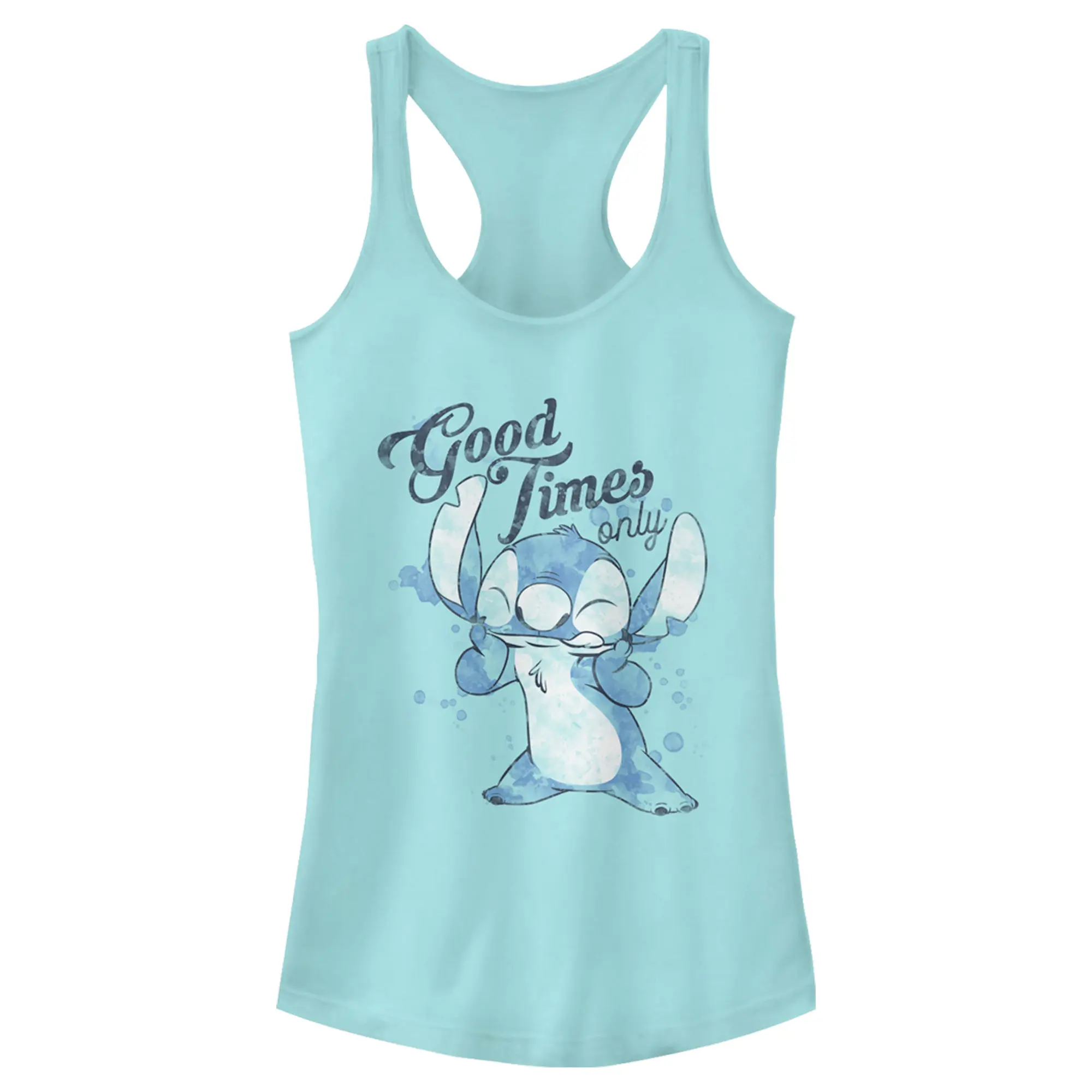 Juniors Womens Lilo & Stitch Good Times Only Racerback Tank Top